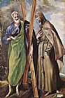 El Greco Canvas Paintings - St Andrew and St Francis